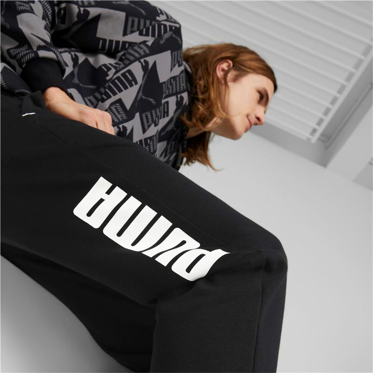Long Sports Trousers Puma Power Sweatpants Black Men