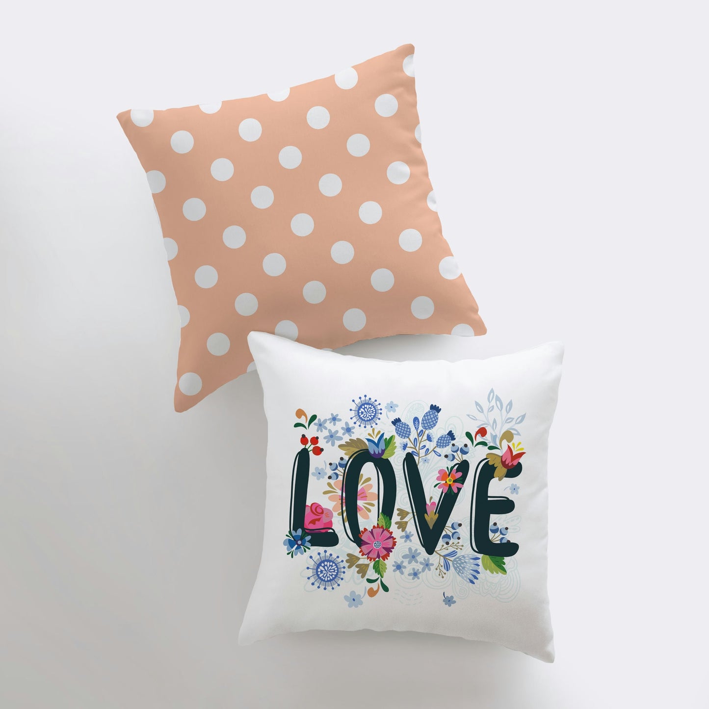 Love Floral Polkadot Pillow Cover | Gospel Pillow | Home Decor |