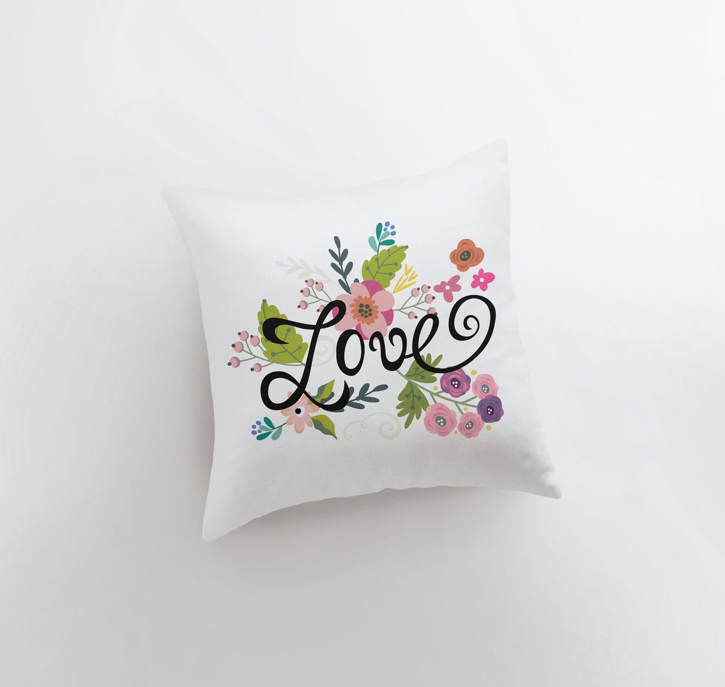Love Floral Green Polkadot Pillow Cover | Throw Pillow | Home Decor |