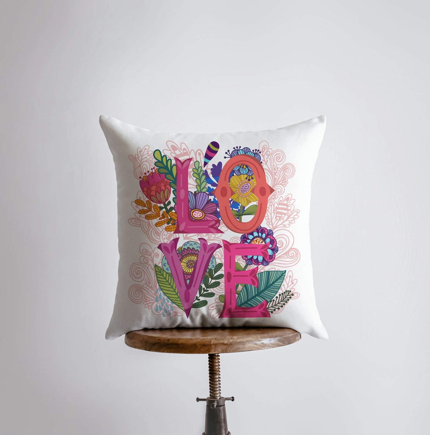 Love Floral Blue Polkadots Pillow Cover | Gospel Pillow | Home Decor |