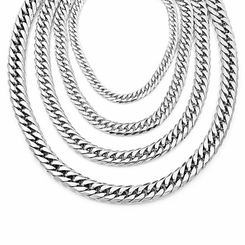 Titanium Steel Men's Cuban Link Chain Stainless Steel
