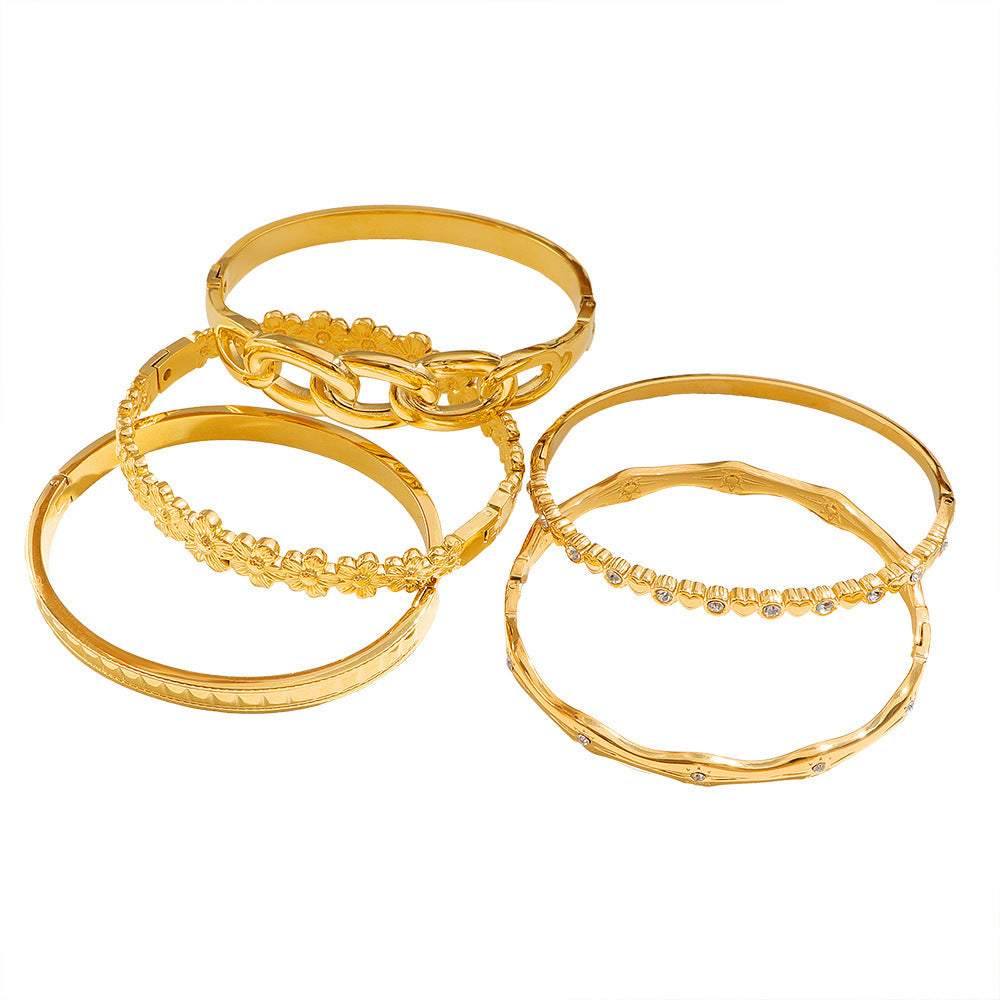 Buckle Glossy Titanium Steel No Fading Bracelet