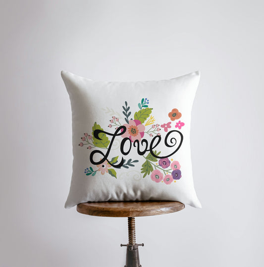 Love Floral Green Polkadot Pillow Cover | Throw Pillow | Home Decor |