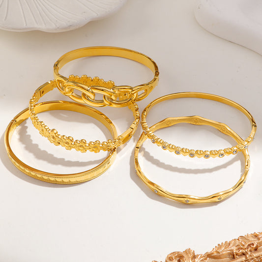 Buckle Glossy Titanium Steel No Fading Bracelet