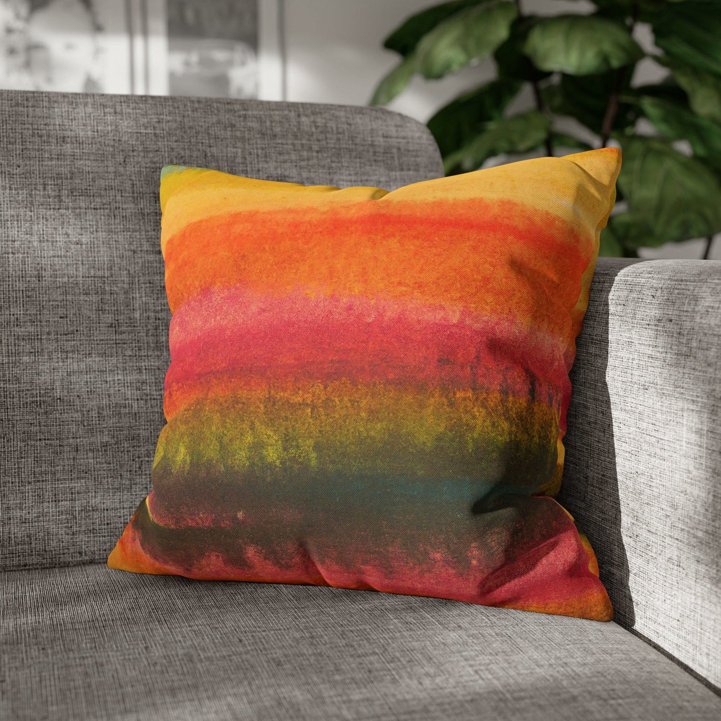 Decorative Throw Pillow Cover - Autumn Fall Watercolors