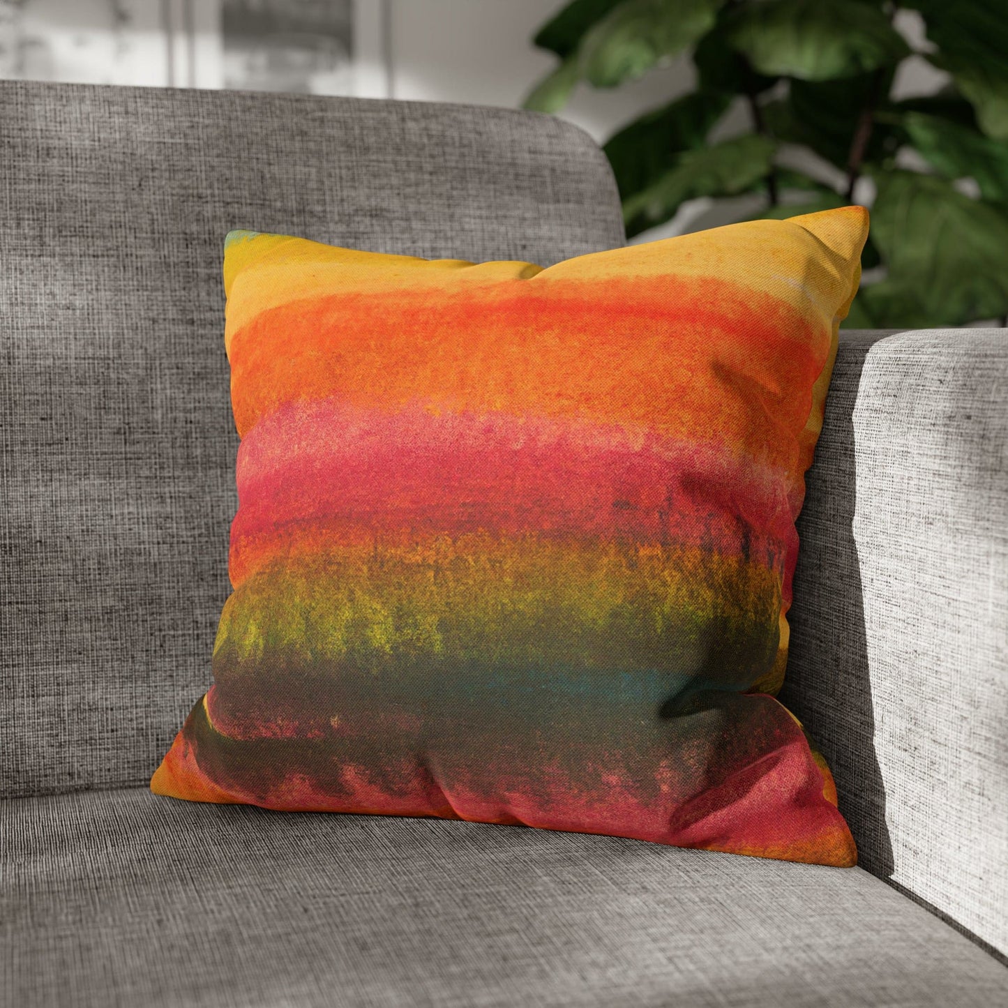 Decorative Throw Pillow Cover - Autumn Fall Watercolors