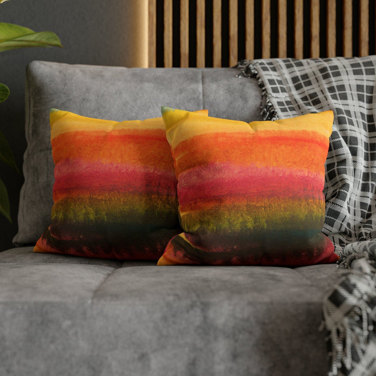 Decorative Throw Pillow Cover - Autumn Fall Watercolors
