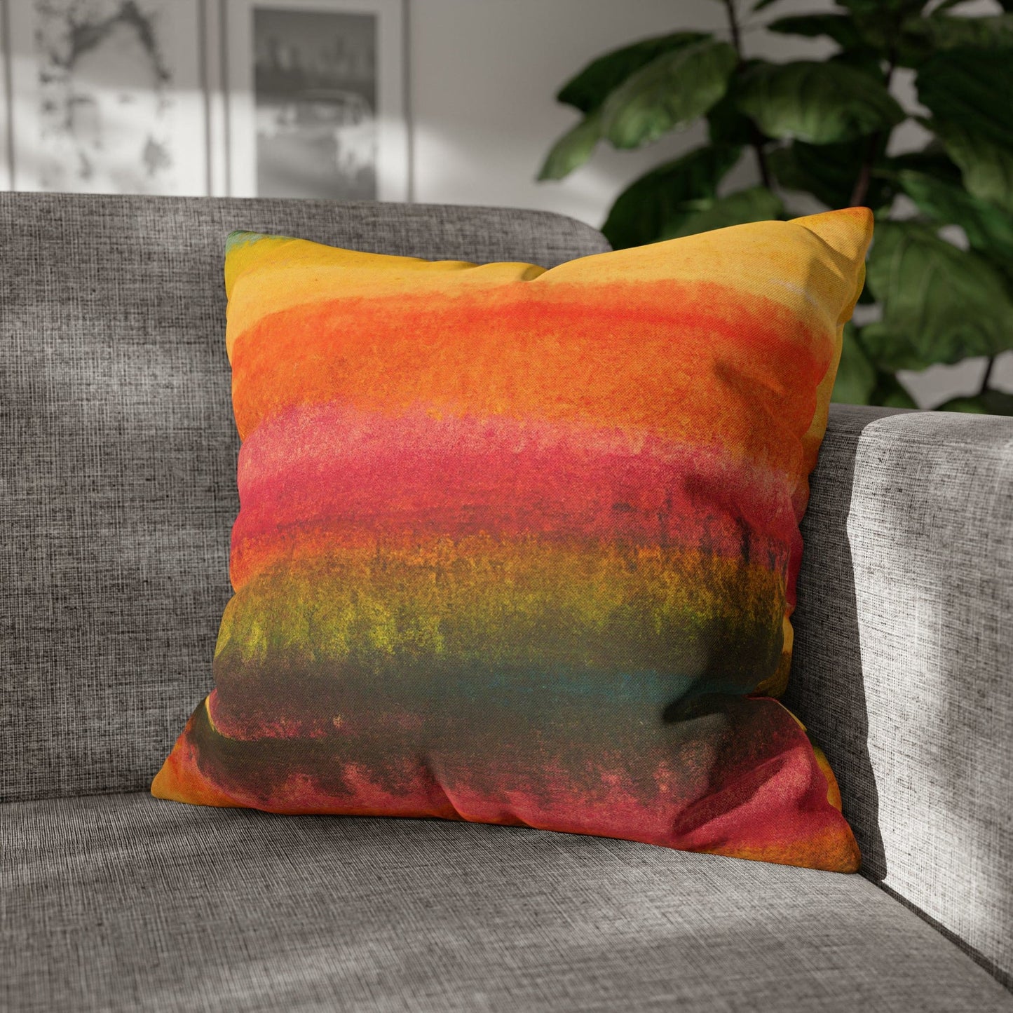 Decorative Throw Pillow Cover - Autumn Fall Watercolors