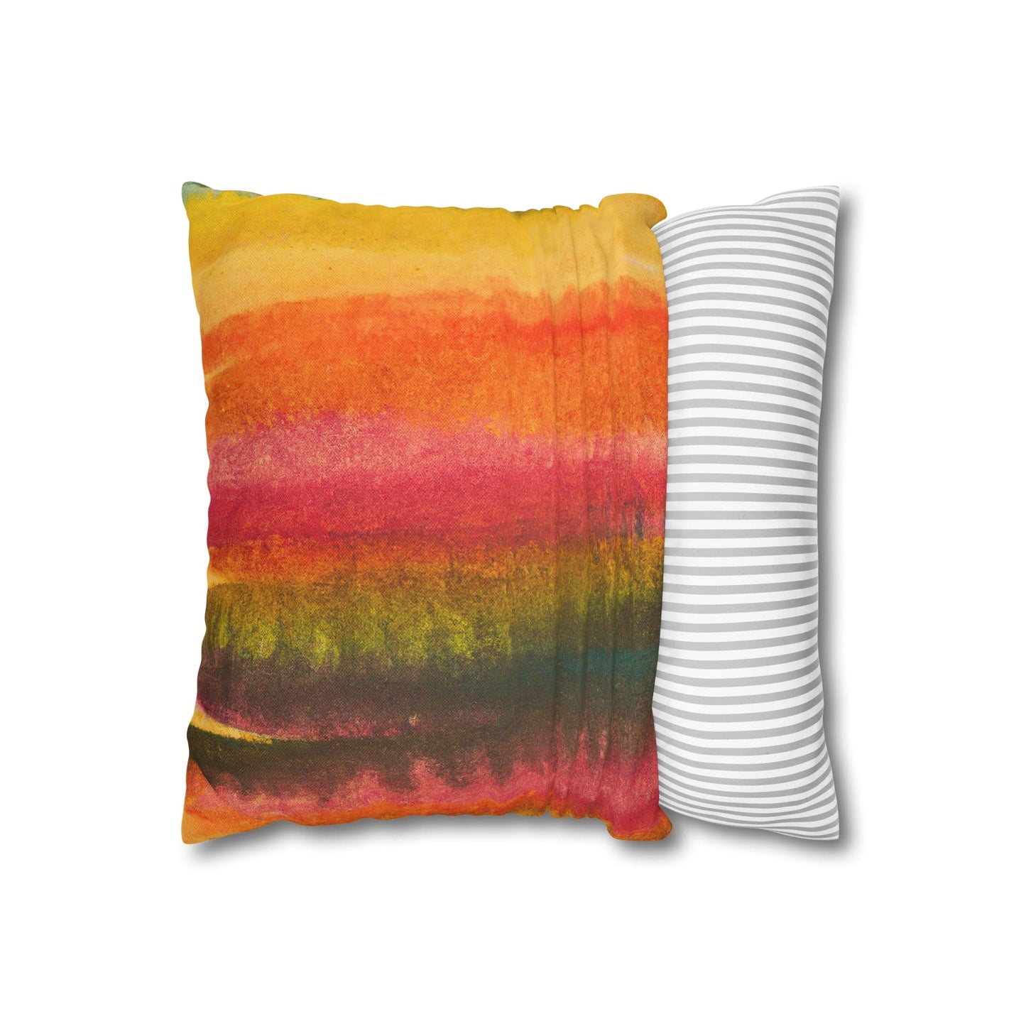 Decorative Throw Pillow Cover - Autumn Fall Watercolors