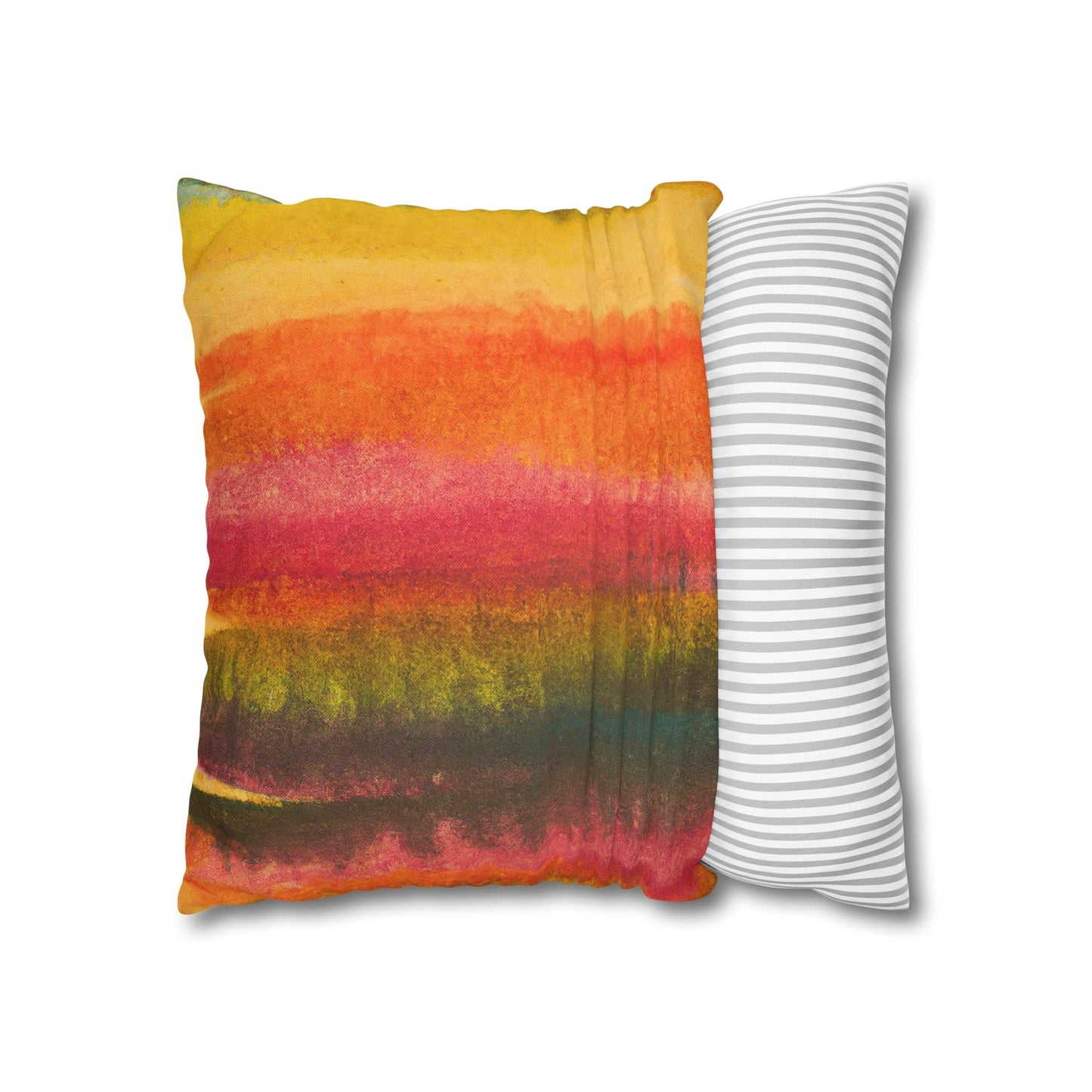 Decorative Throw Pillow Cover - Autumn Fall Watercolors