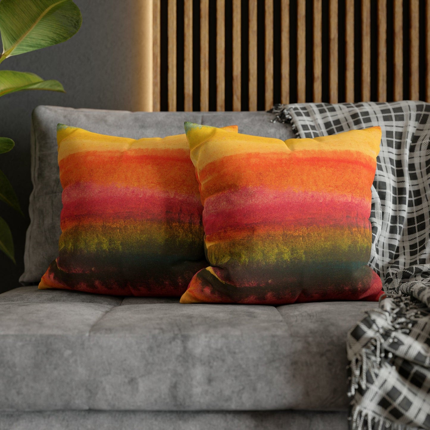 Decorative Throw Pillow Cover - Autumn Fall Watercolors