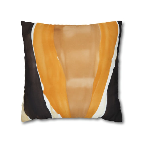 Decorative Throw Pillow Cover - Golden Yellow Brown Abstract Pattern