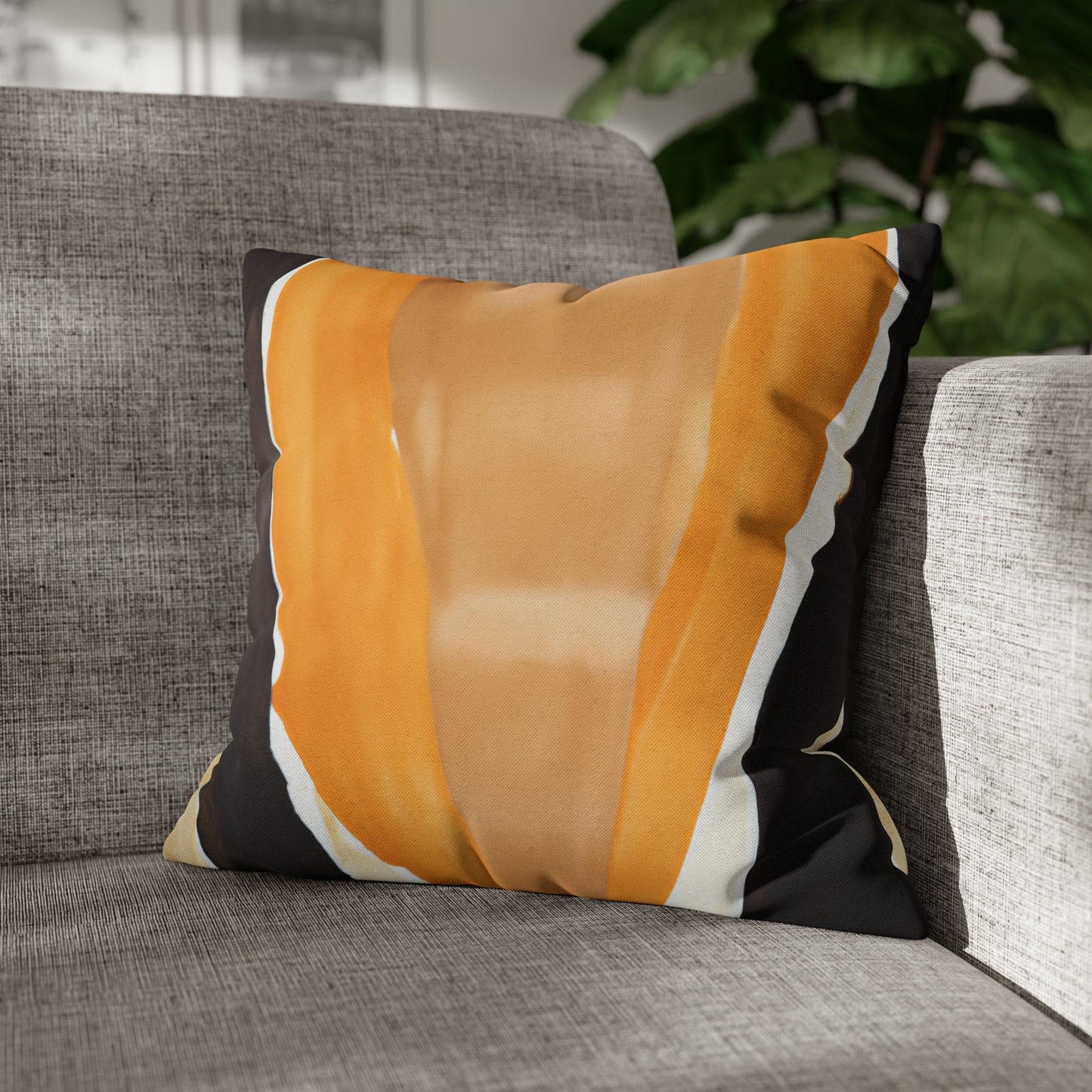 Decorative Throw Pillow Cover - Golden Yellow Brown Abstract Pattern