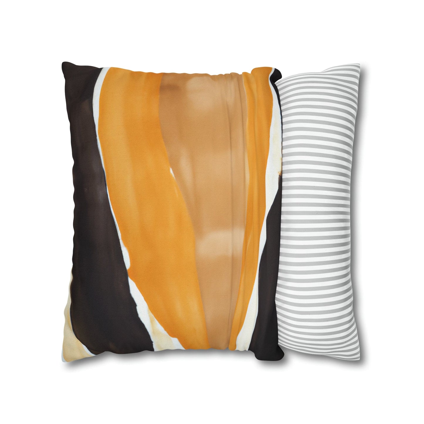 Decorative Throw Pillow Cover - Golden Yellow Brown Abstract Pattern