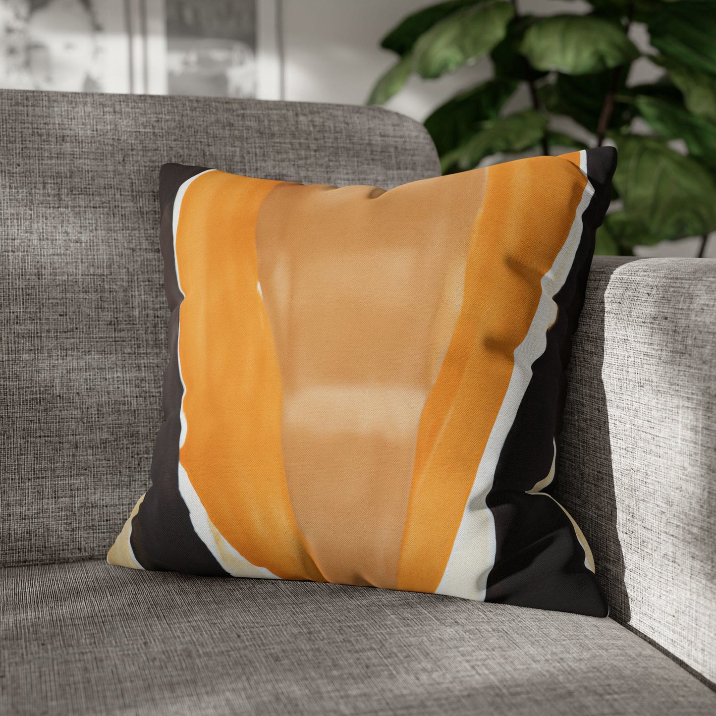Decorative Throw Pillow Cover - Golden Yellow Brown Abstract Pattern