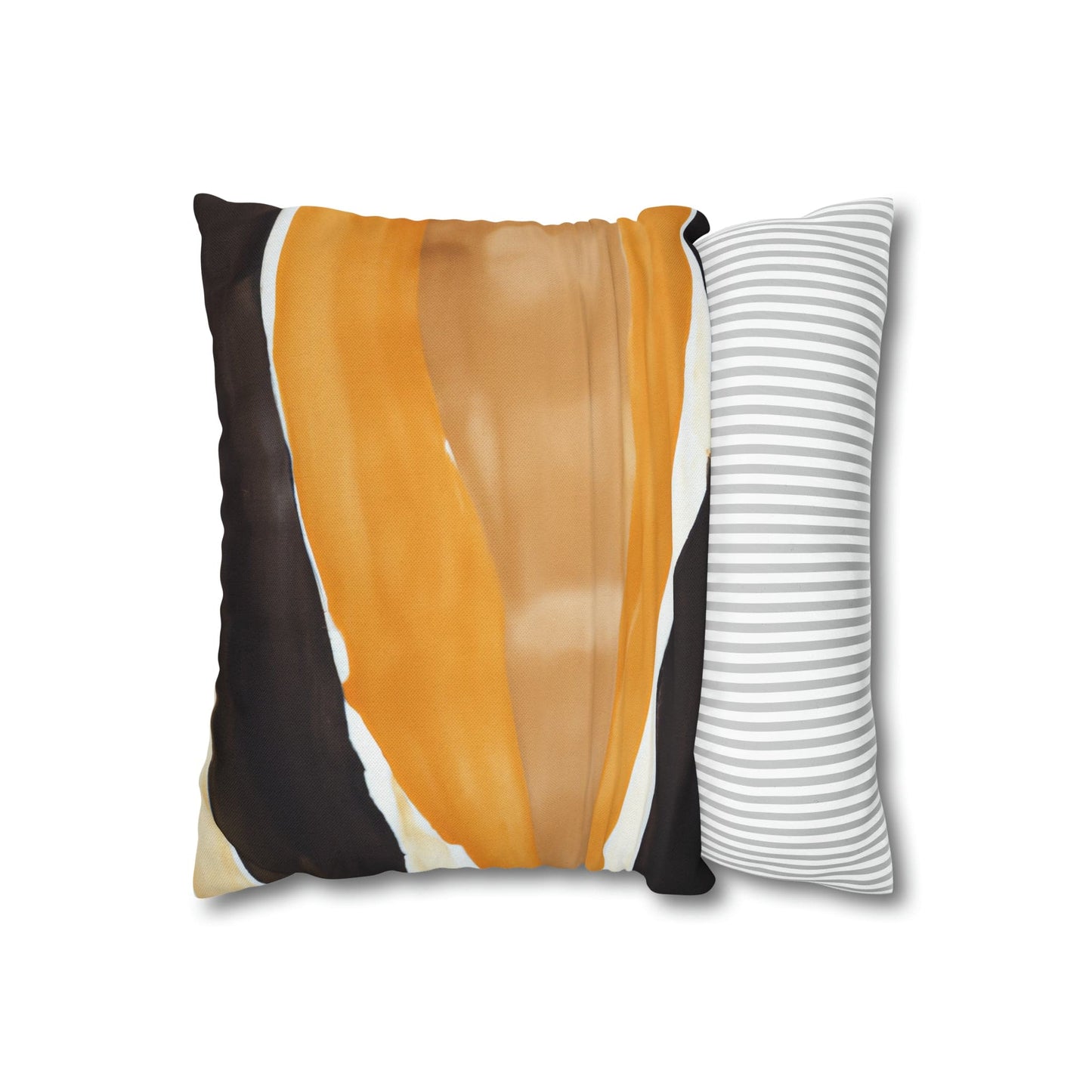 Decorative Throw Pillow Cover - Golden Yellow Brown Abstract Pattern