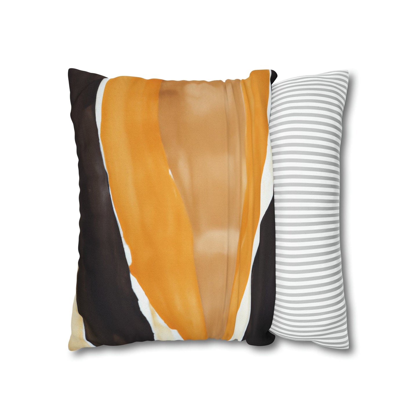 Decorative Throw Pillow Cover - Golden Yellow Brown Abstract Pattern