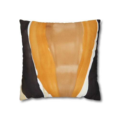 Decorative Throw Pillow Cover - Golden Yellow Brown Abstract Pattern