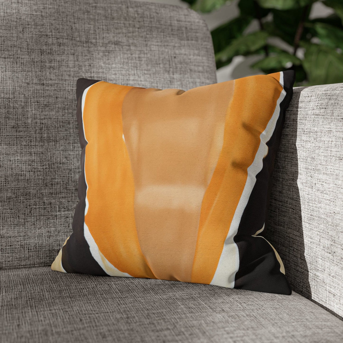 Decorative Throw Pillow Cover - Golden Yellow Brown Abstract Pattern