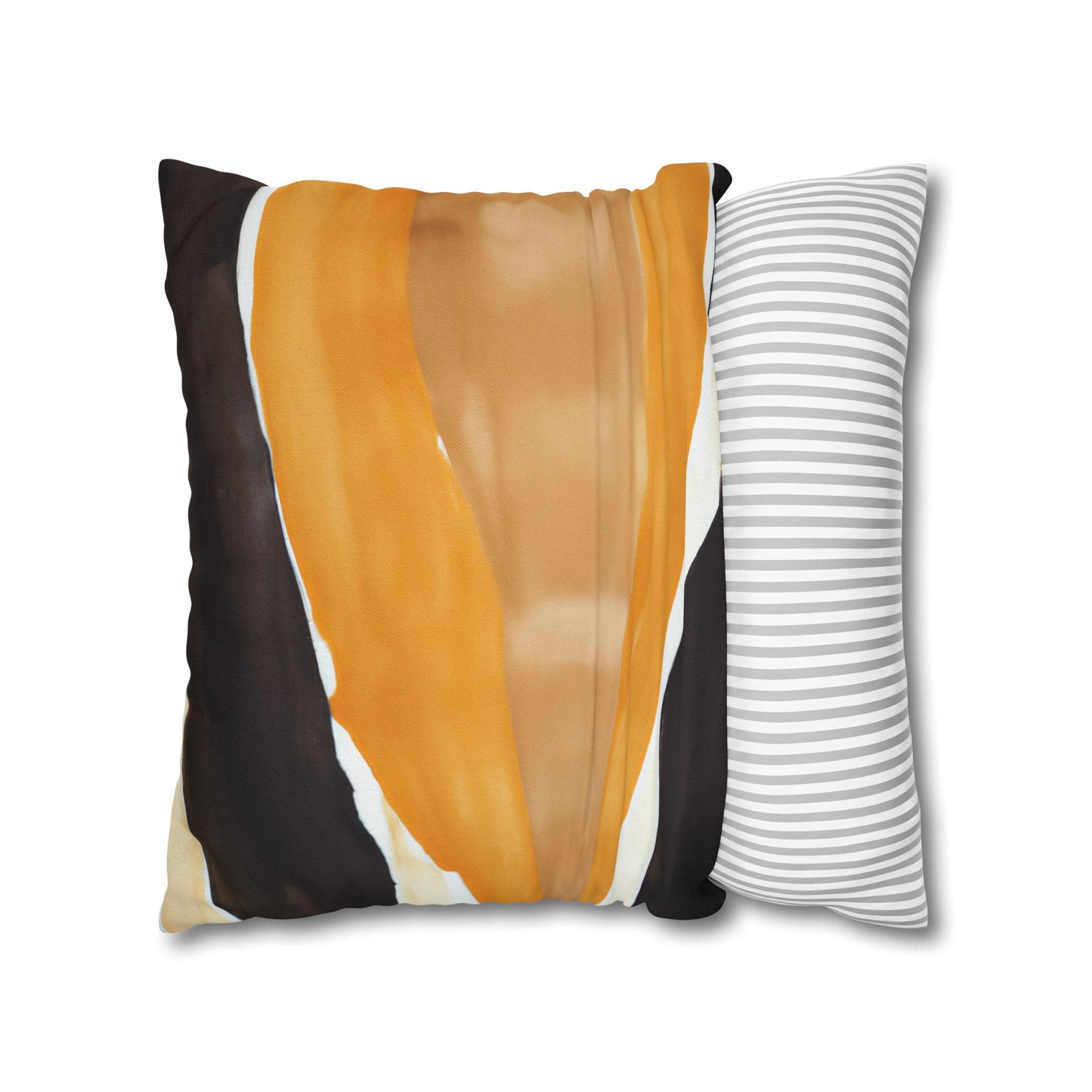 Decorative Throw Pillow Cover - Golden Yellow Brown Abstract Pattern