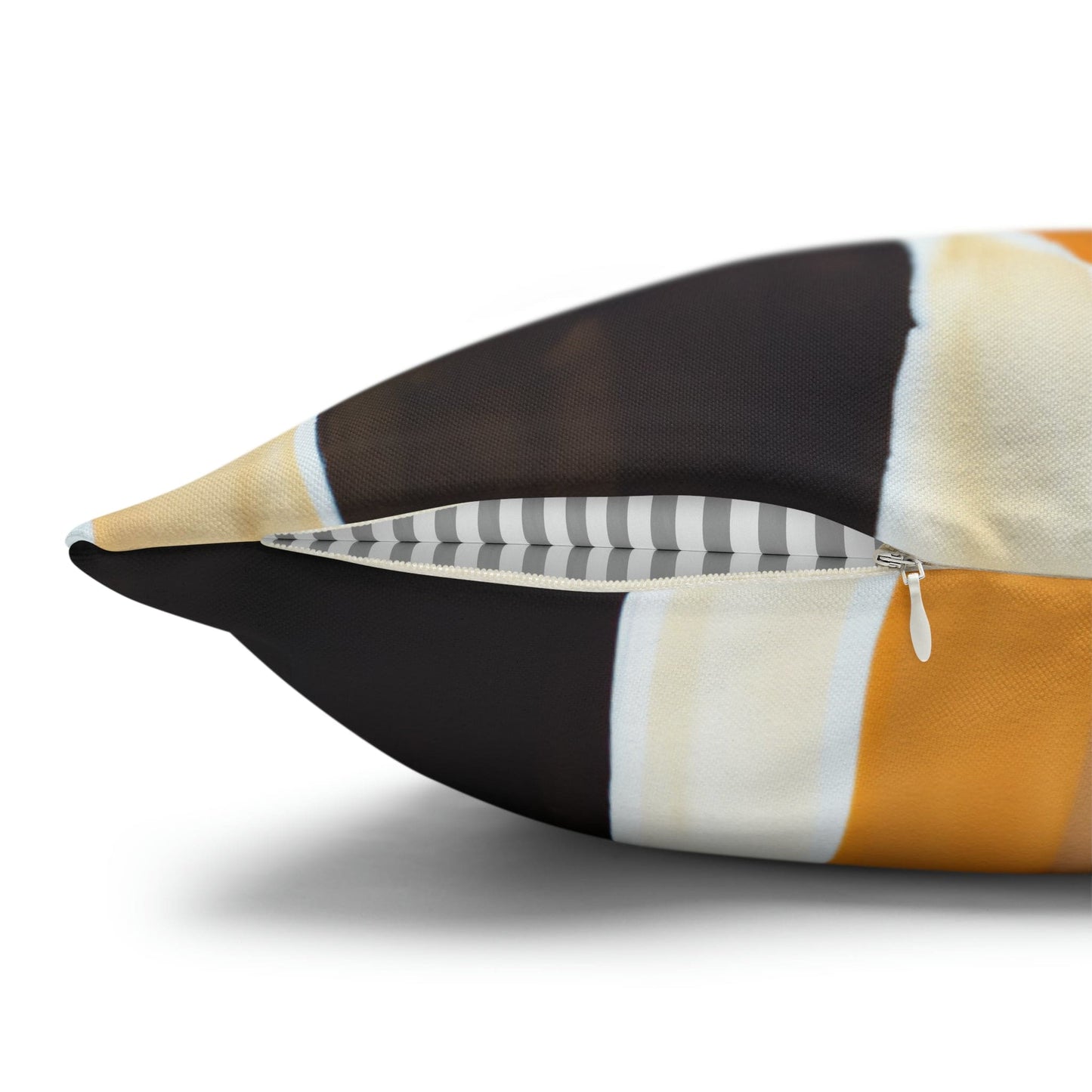Decorative Throw Pillow Cover - Golden Yellow Brown Abstract Pattern