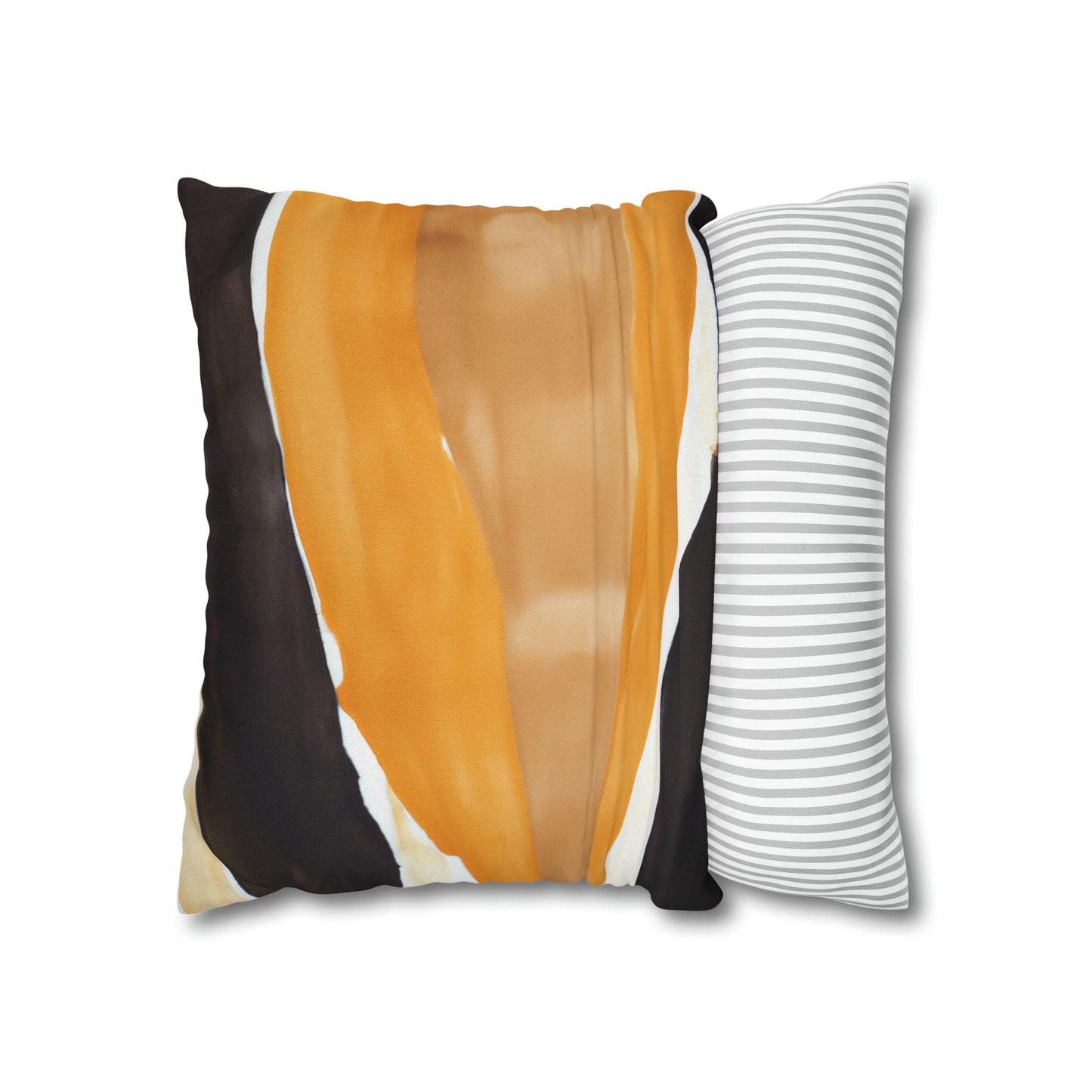 Decorative Throw Pillow Cover - Golden Yellow Brown Abstract Pattern