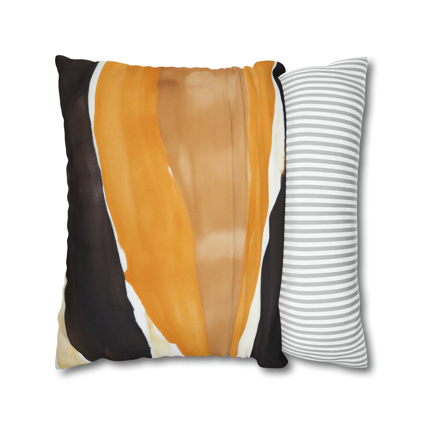 Decorative Throw Pillow Cover - Golden Yellow Brown Abstract Pattern