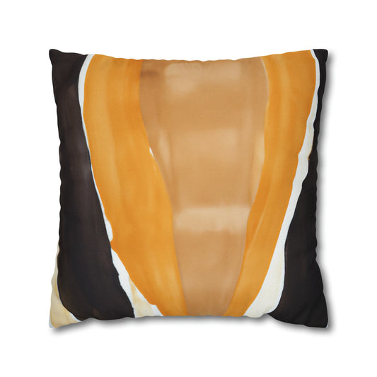 Decorative Throw Pillow Cover - Golden Yellow Brown Abstract Pattern