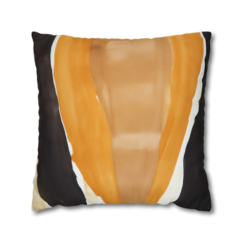 Decorative Throw Pillow Cover - Golden Yellow Brown Abstract Pattern