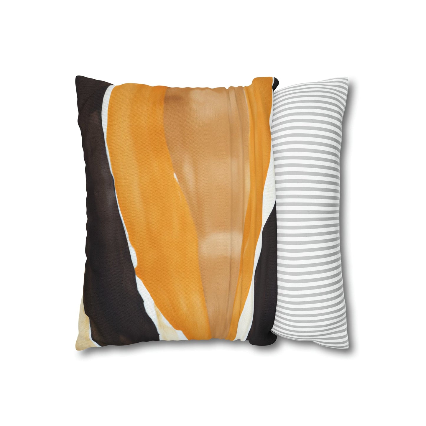 Decorative Throw Pillow Cover - Golden Yellow Brown Abstract Pattern