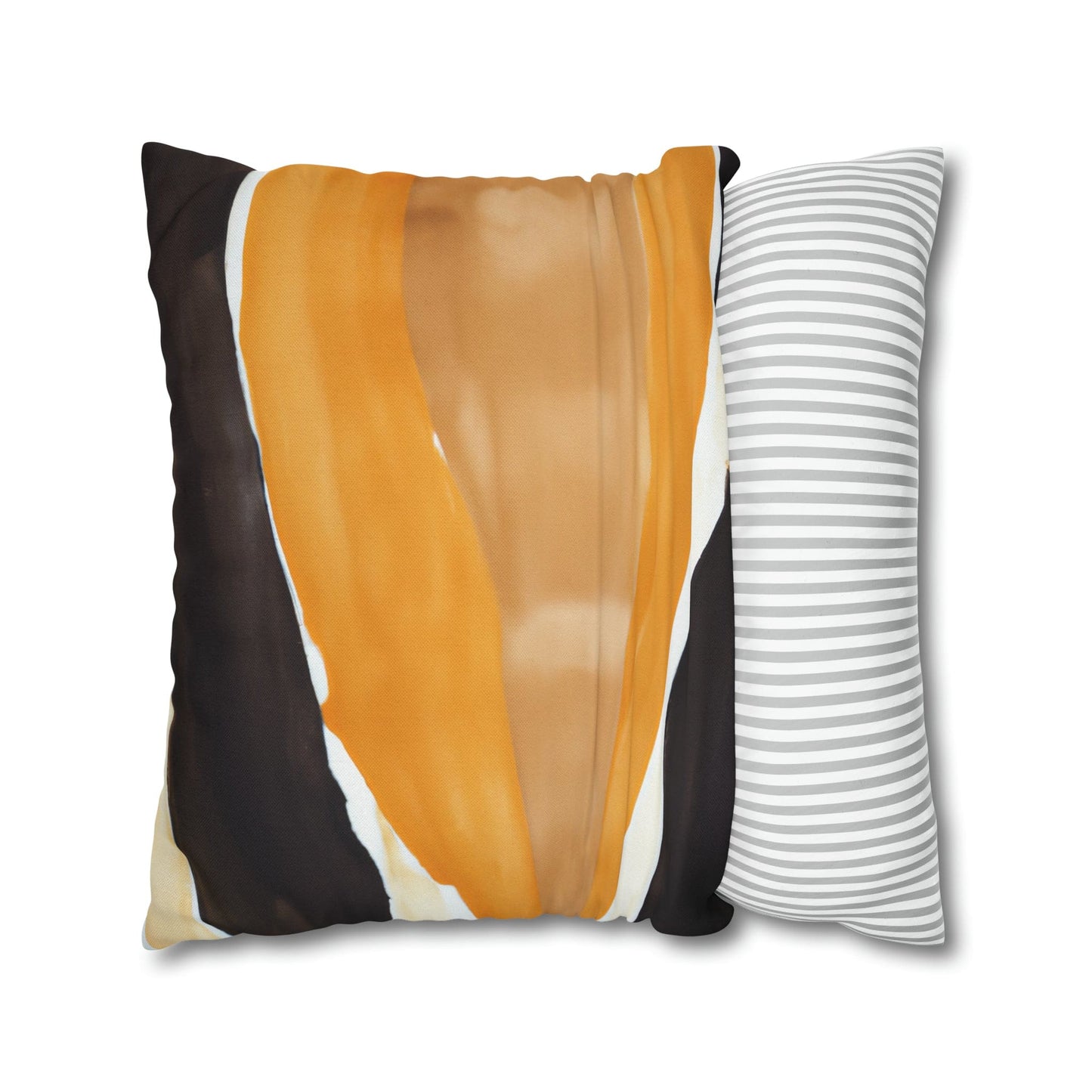 Decorative Throw Pillow Cover - Golden Yellow Brown Abstract Pattern
