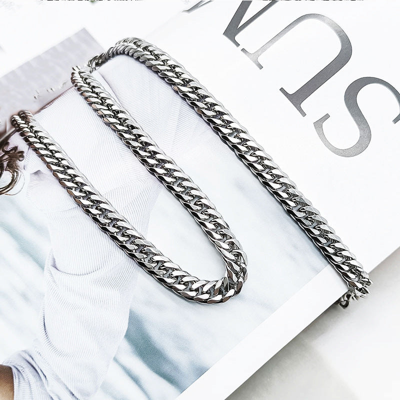 Titanium Steel Men's Cuban Link Chain Stainless Steel