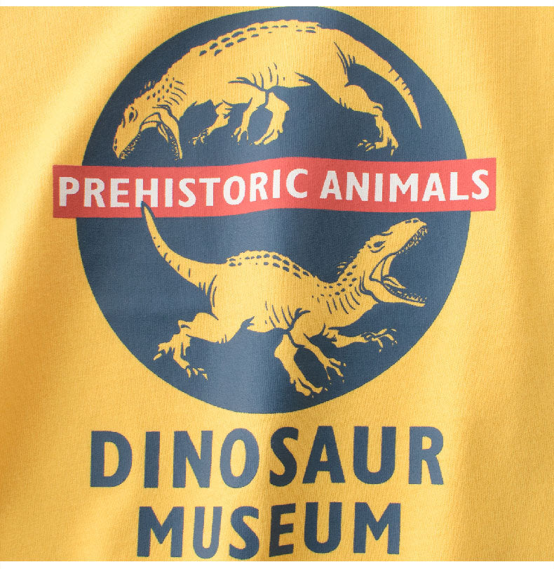 Boys’ Dinosaurs and Letters Print T-shirt in European and American