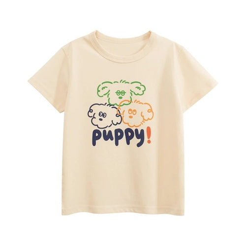 Summer Girls’ Animals Cartoon and Letters Print T-shirt in European