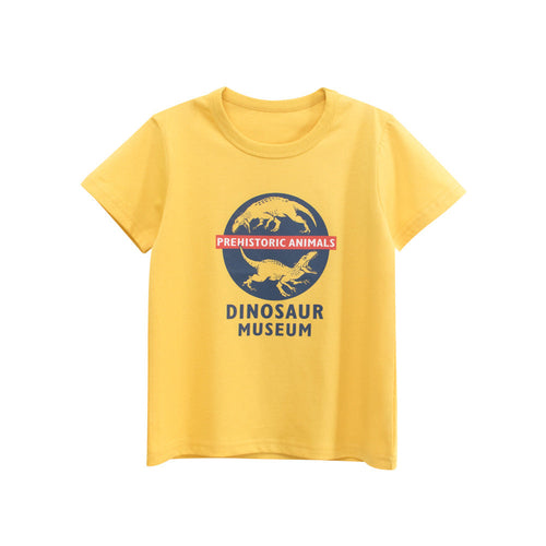Boys’ Dinosaurs and Letters Print T-shirt in European and American