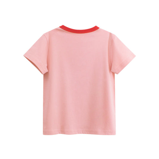 Summer Girls’ Cartoon and Letters Print T-shirt in European and
